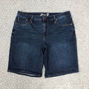 Seven7 Shorts Womens Size 12 Blue Scottsdale Denim Stretch Bermuda Jean Jorts